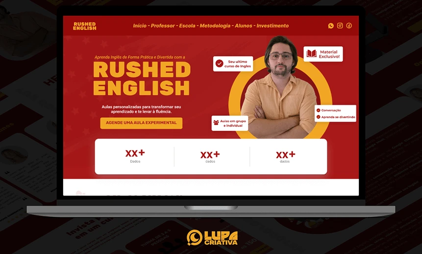 imagem do projeto finalizado: LP - Rushed English