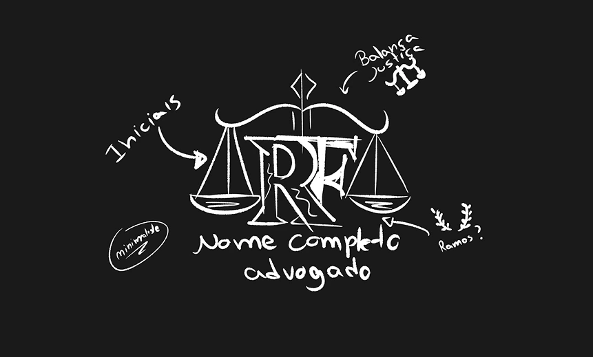 rascunho do projeto: Identidade Visual - Advogado: Rodrigo